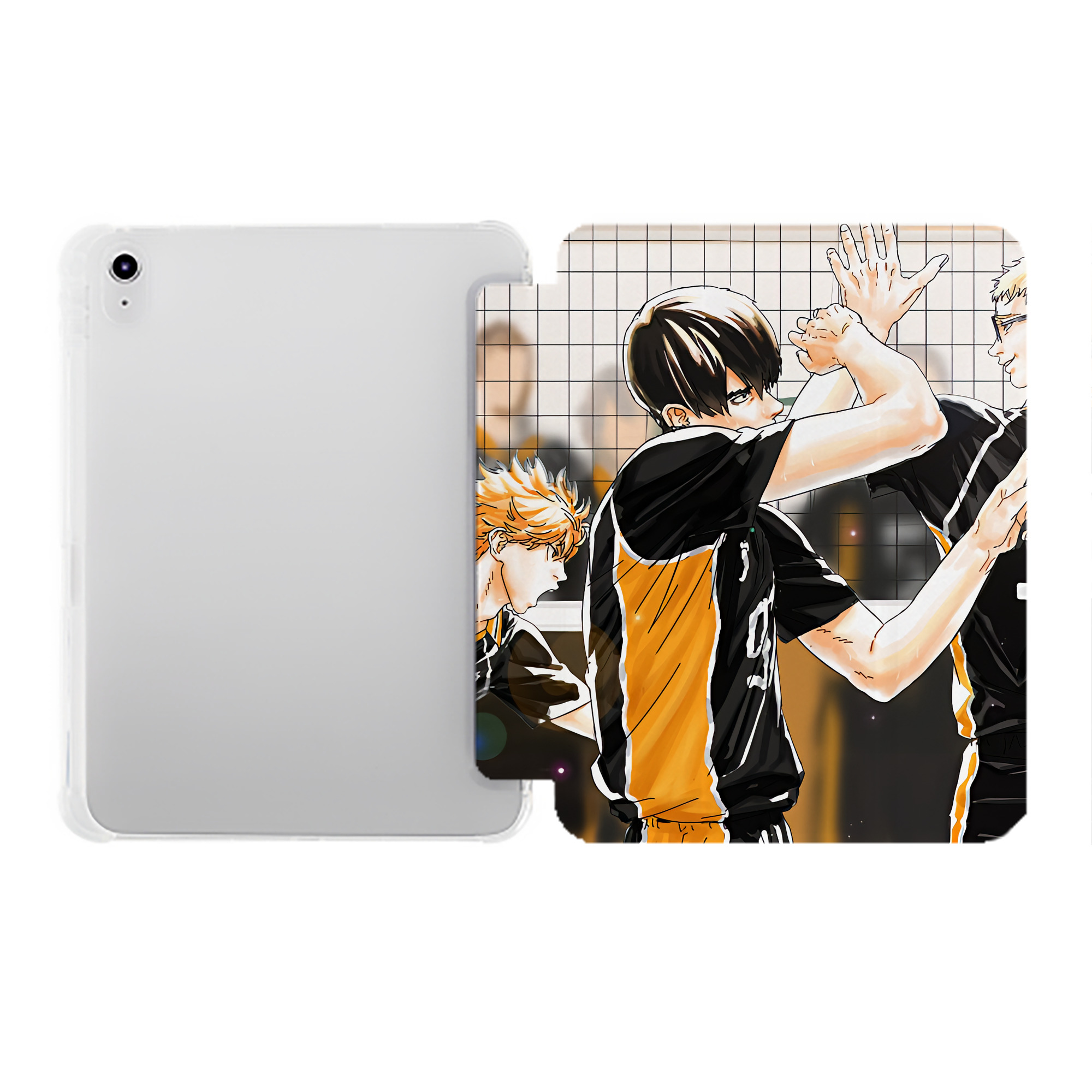 （画像用） ハイキュー!! Haikyu!! IPad ケース ペン収納付き 三つ折りスタンド PUレザー×シリコン 対応機種9.5/10.5/10.9インチ